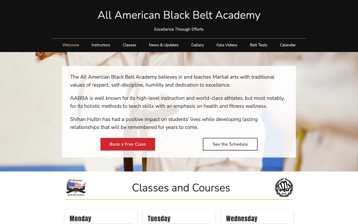 AABBA homepage after the redesign