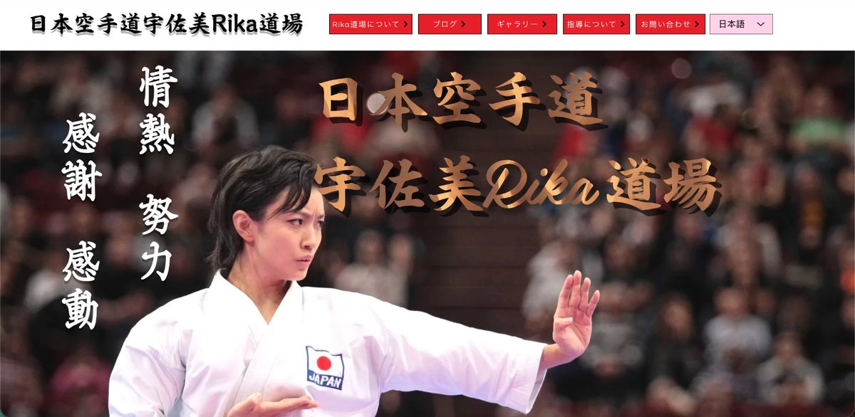 Usami Rika Dojo homepage before the redesign